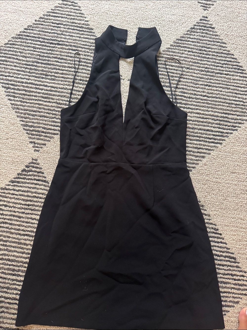 Black Halter Neck Mini Dress - Sleek Evening Style